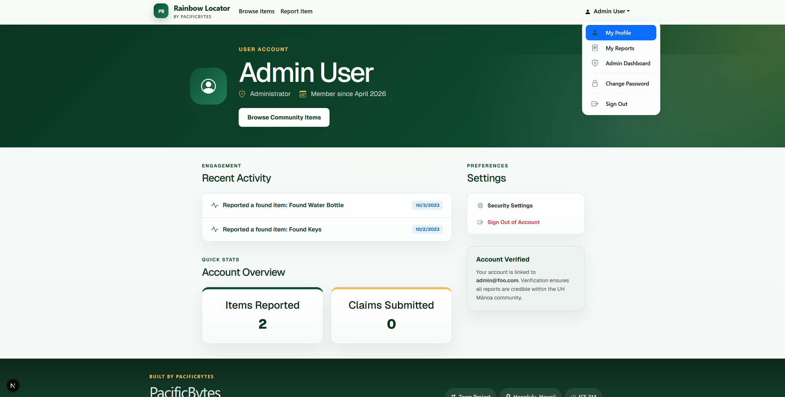 Admin Profile